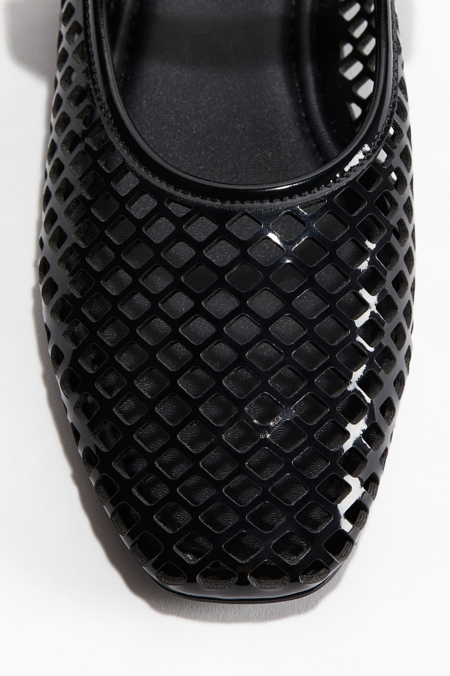 Perforated Mary Jane ballet pumps