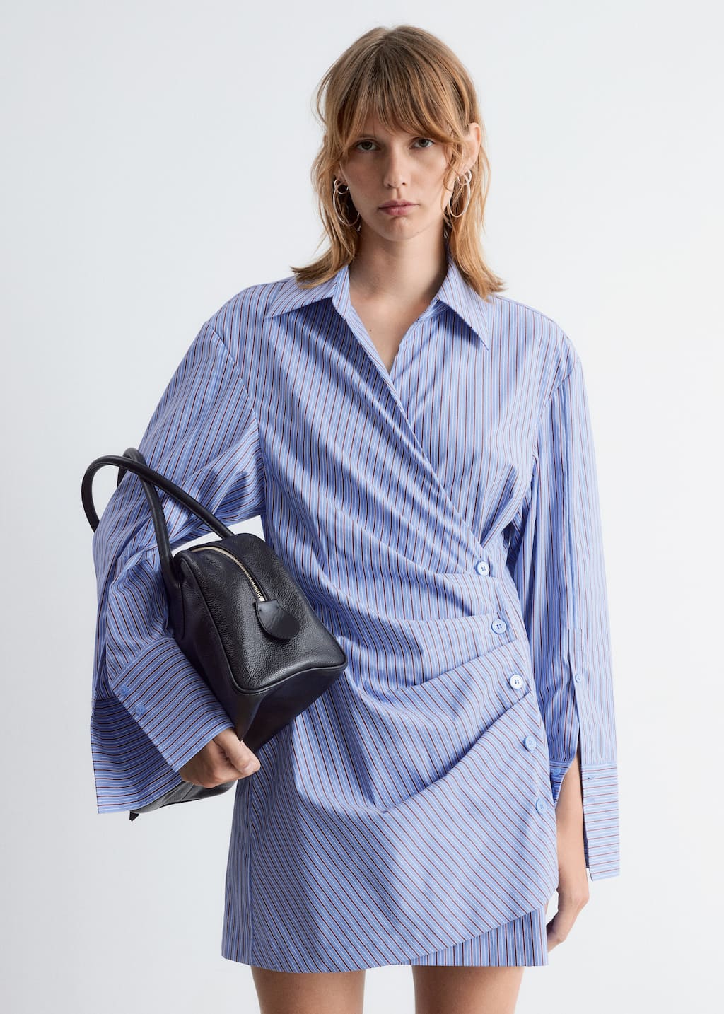 Wrap Shirt Mini Dress