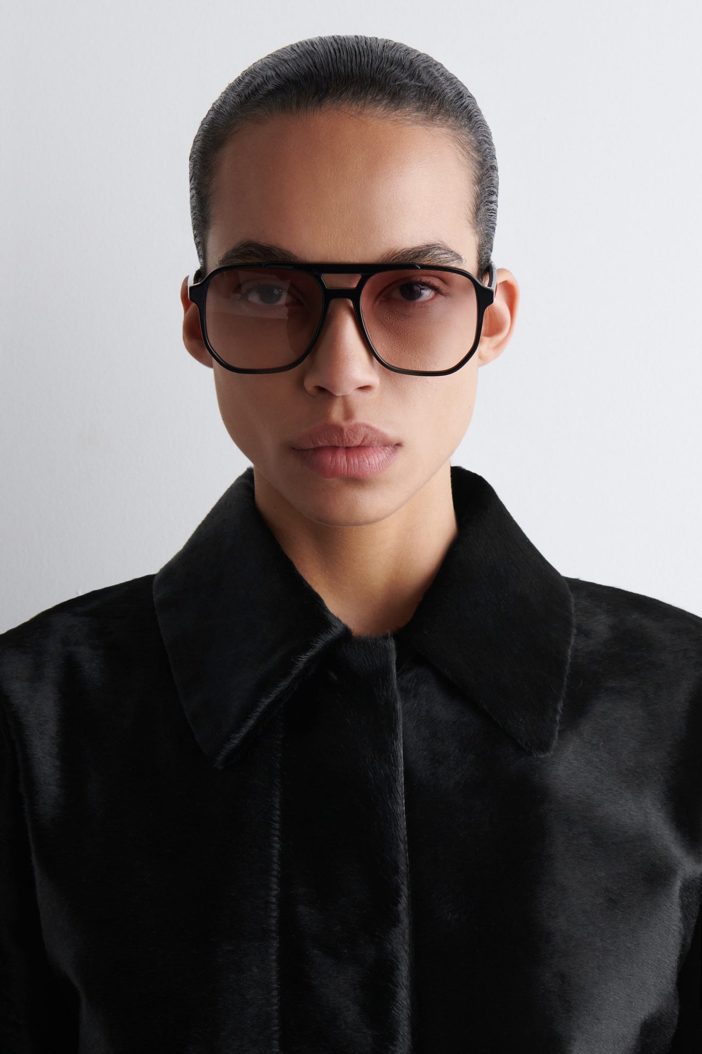 Oversized Square-Frame Aviator Sunglasses