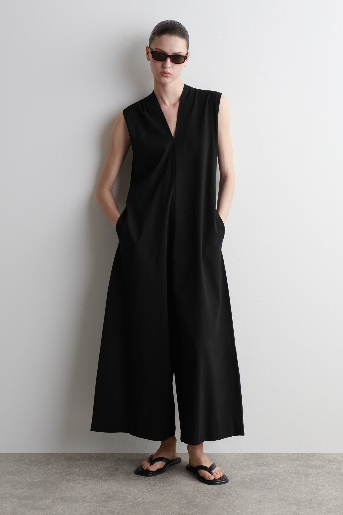 V-Neck Jersey Jumpsuit