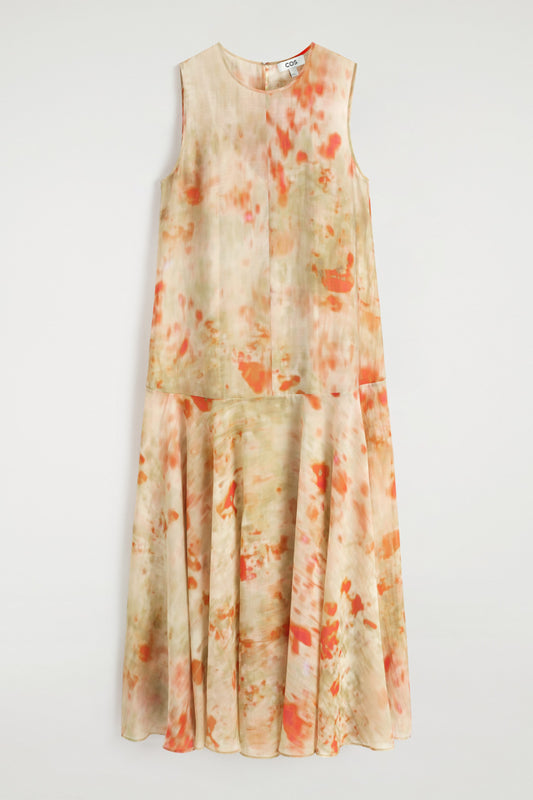 Sheer Floral-Print Maxi Dress