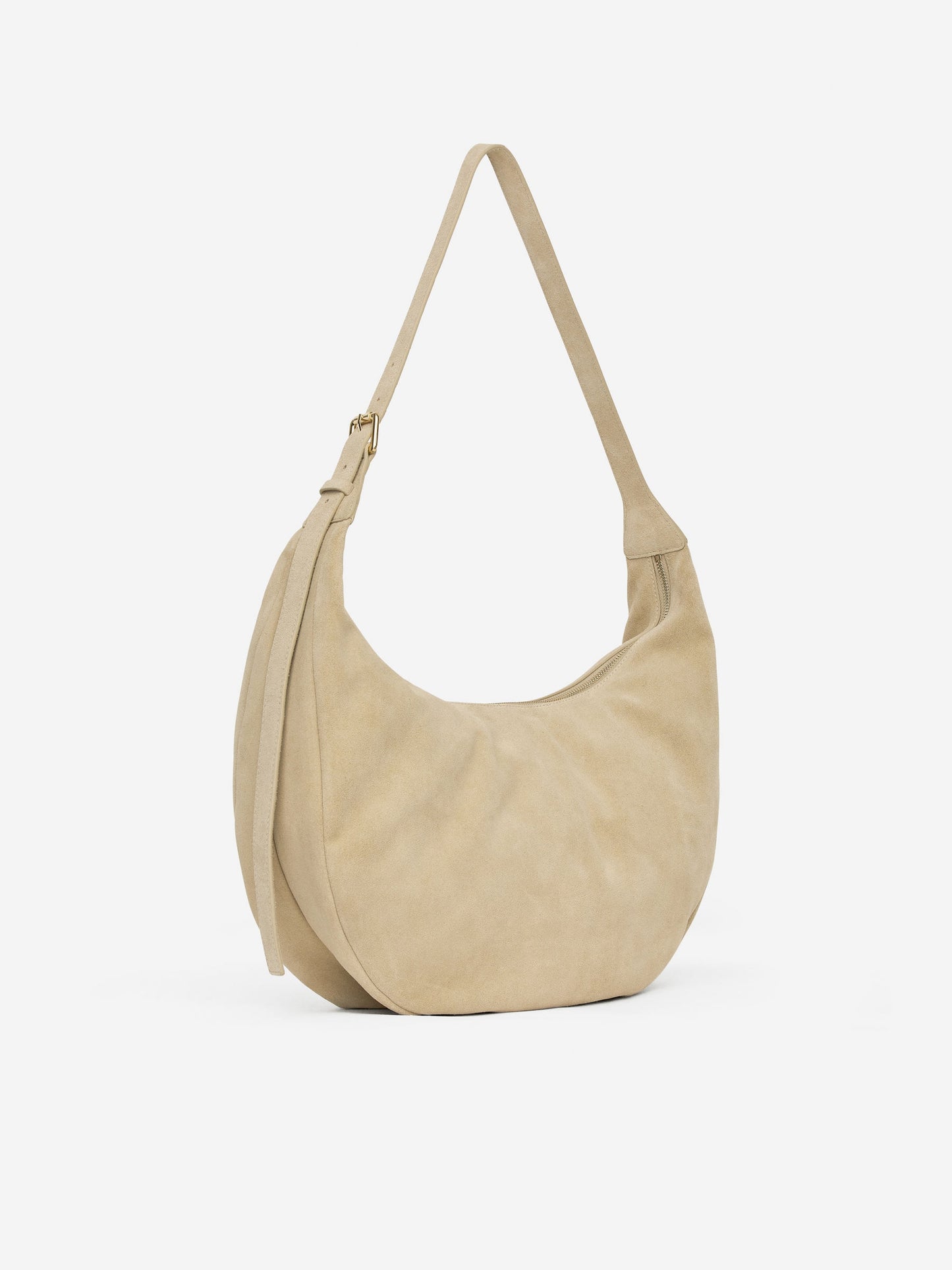 Curved Suede Bag