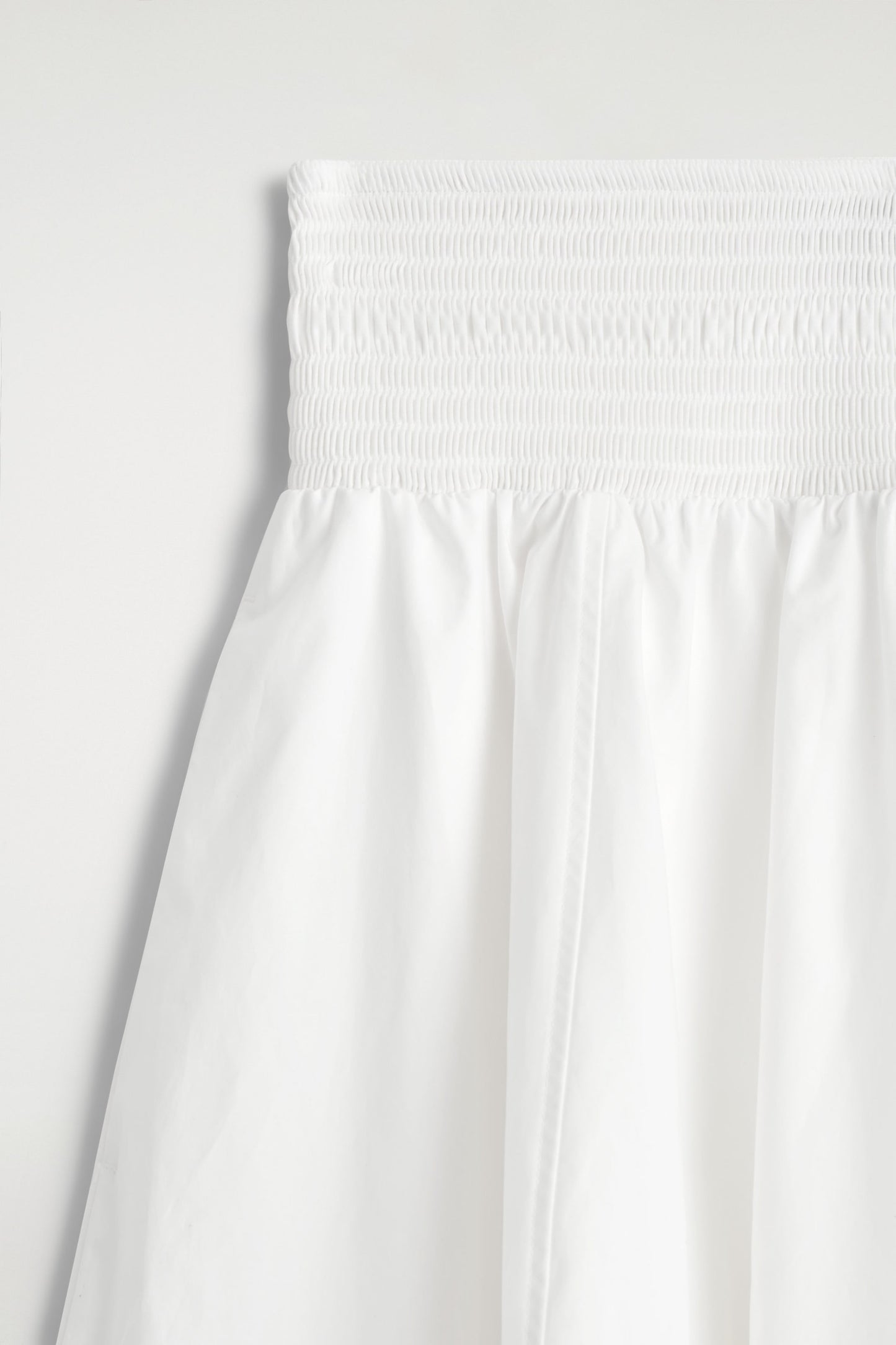 Smocked Panelled Midi Skirt