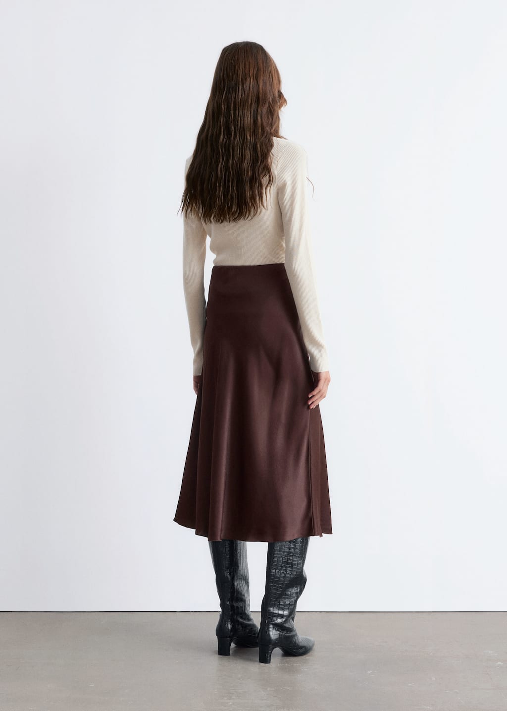 Satin Midi Skirt