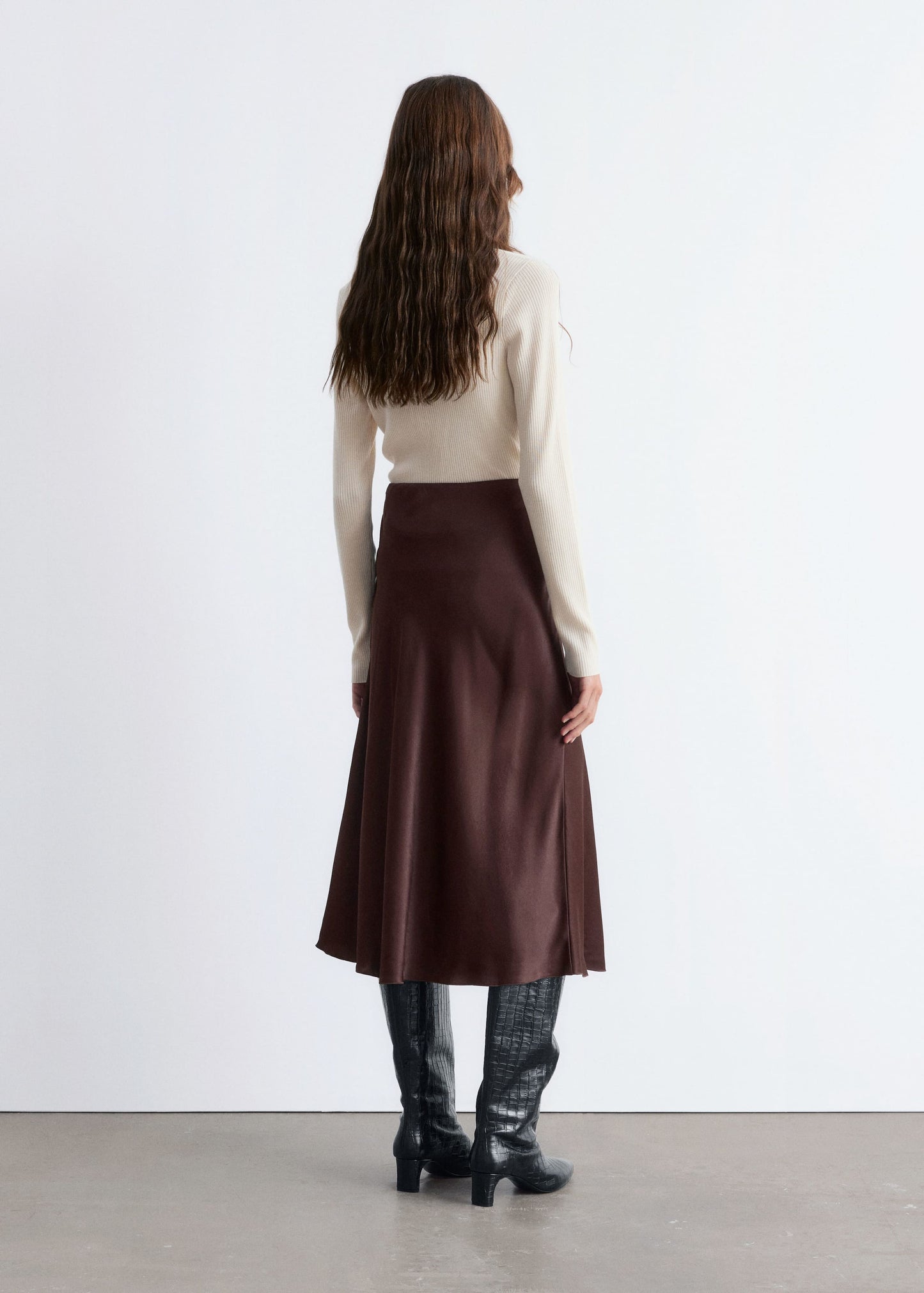 Satin Midi Skirt
