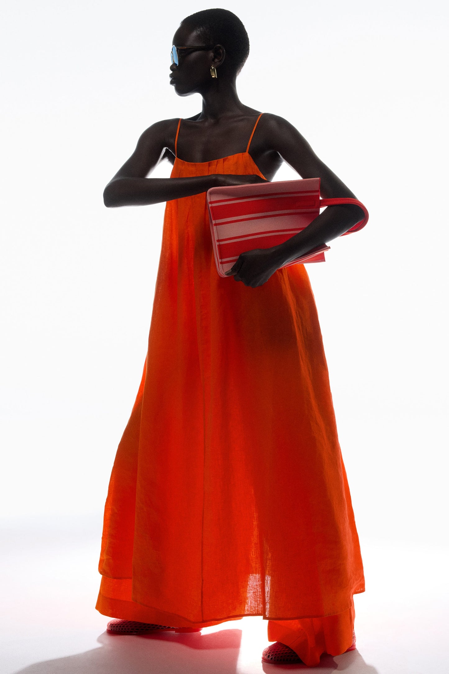 Pleated Linen Maxi Dress