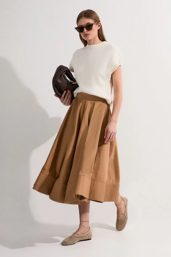 Cotton Tailored Full Skirt