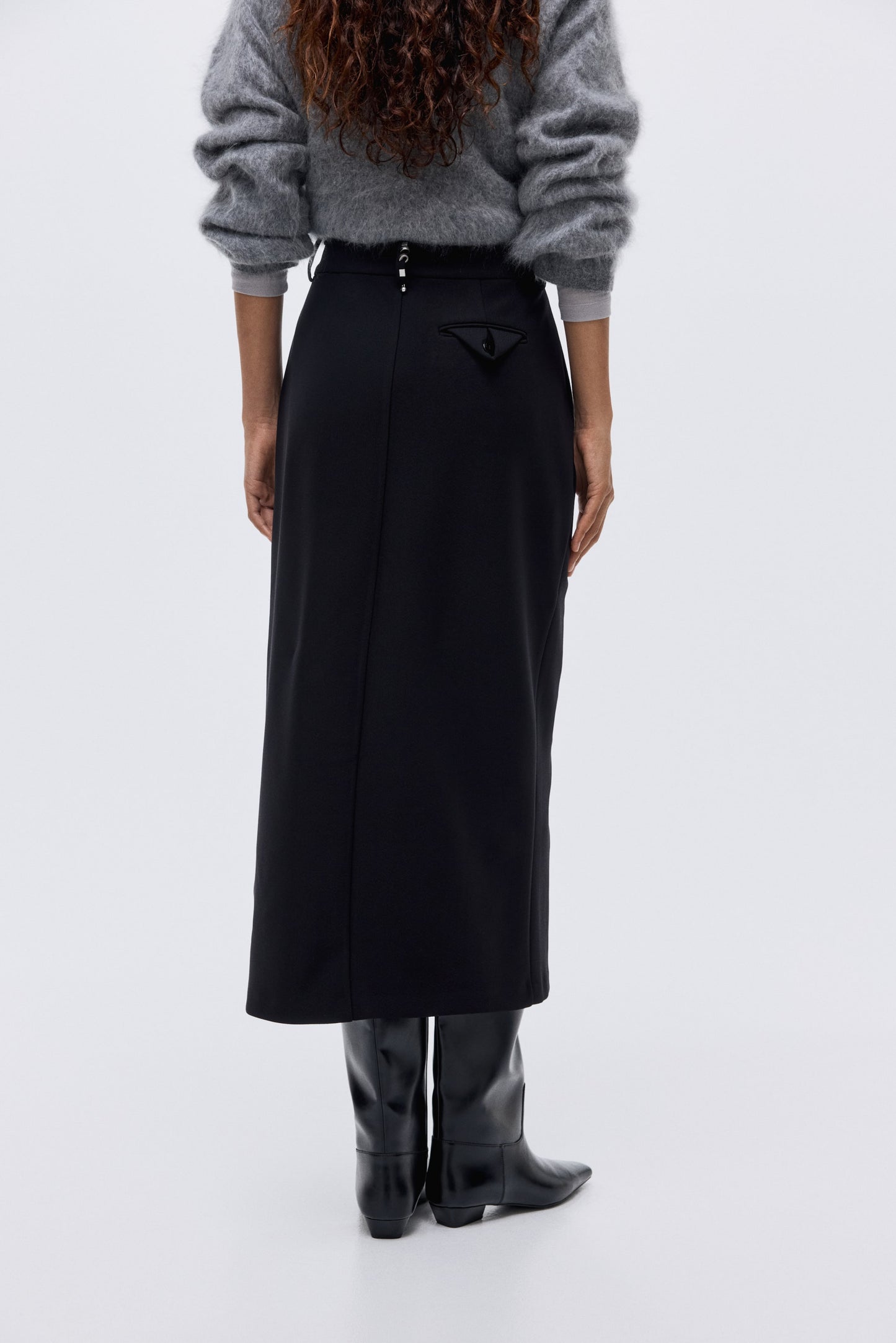 Rivet-detail pencil skirt
