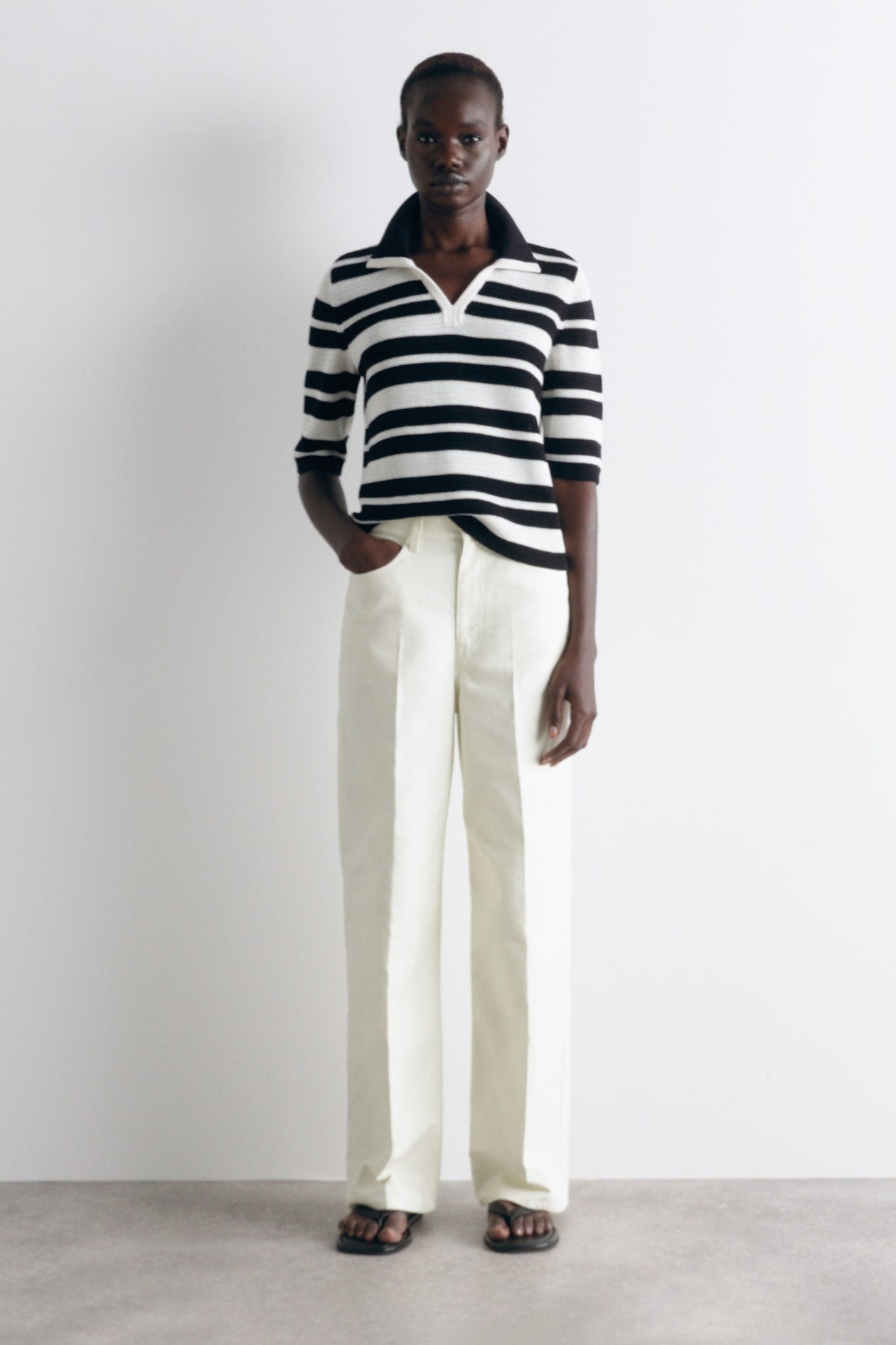 Cotton-Canvas Straight-Leg Trousers