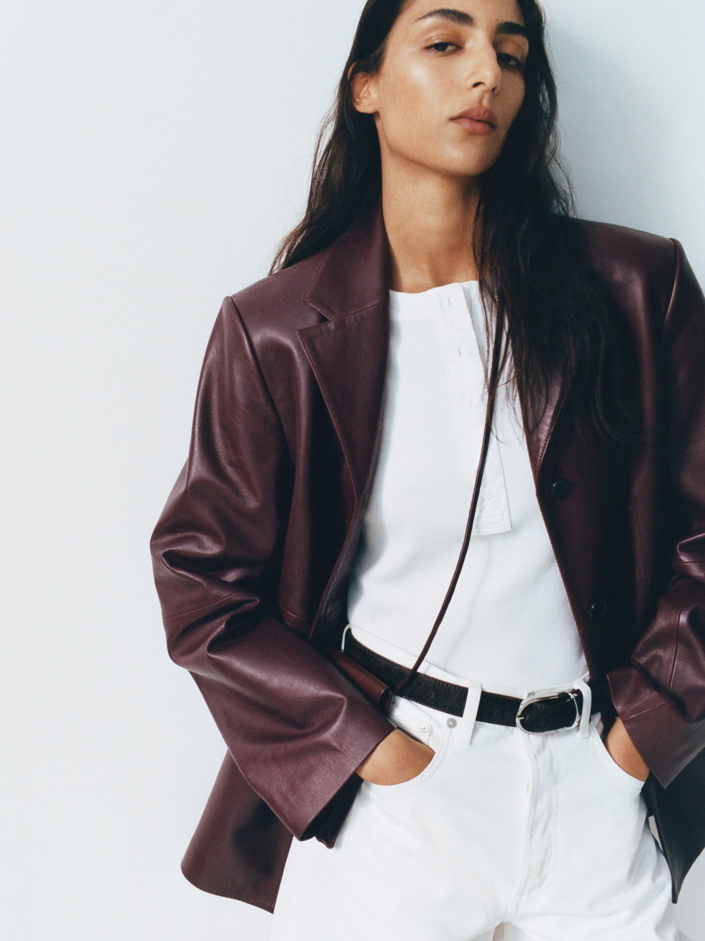 Single-Breasted Leather Jacket