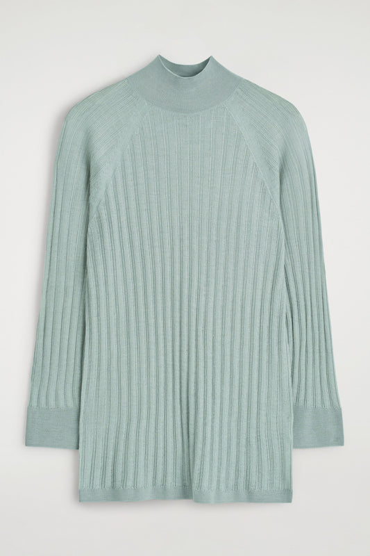 Sheer Ribbed-Knit Top