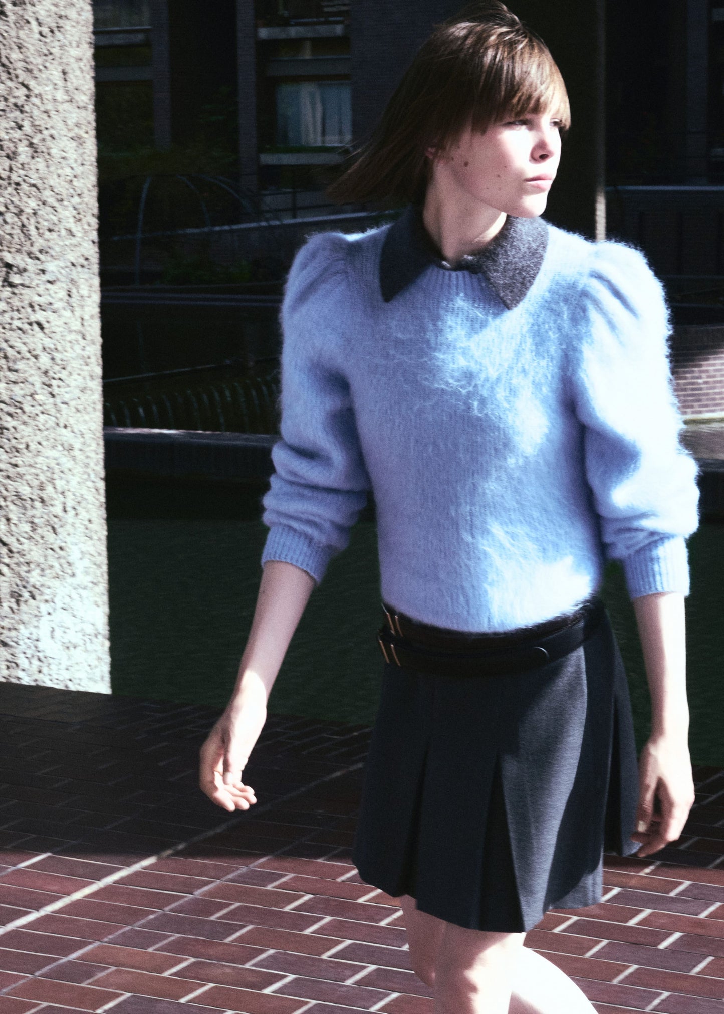 Mohair-Blend Puff-Sleeve Jumper