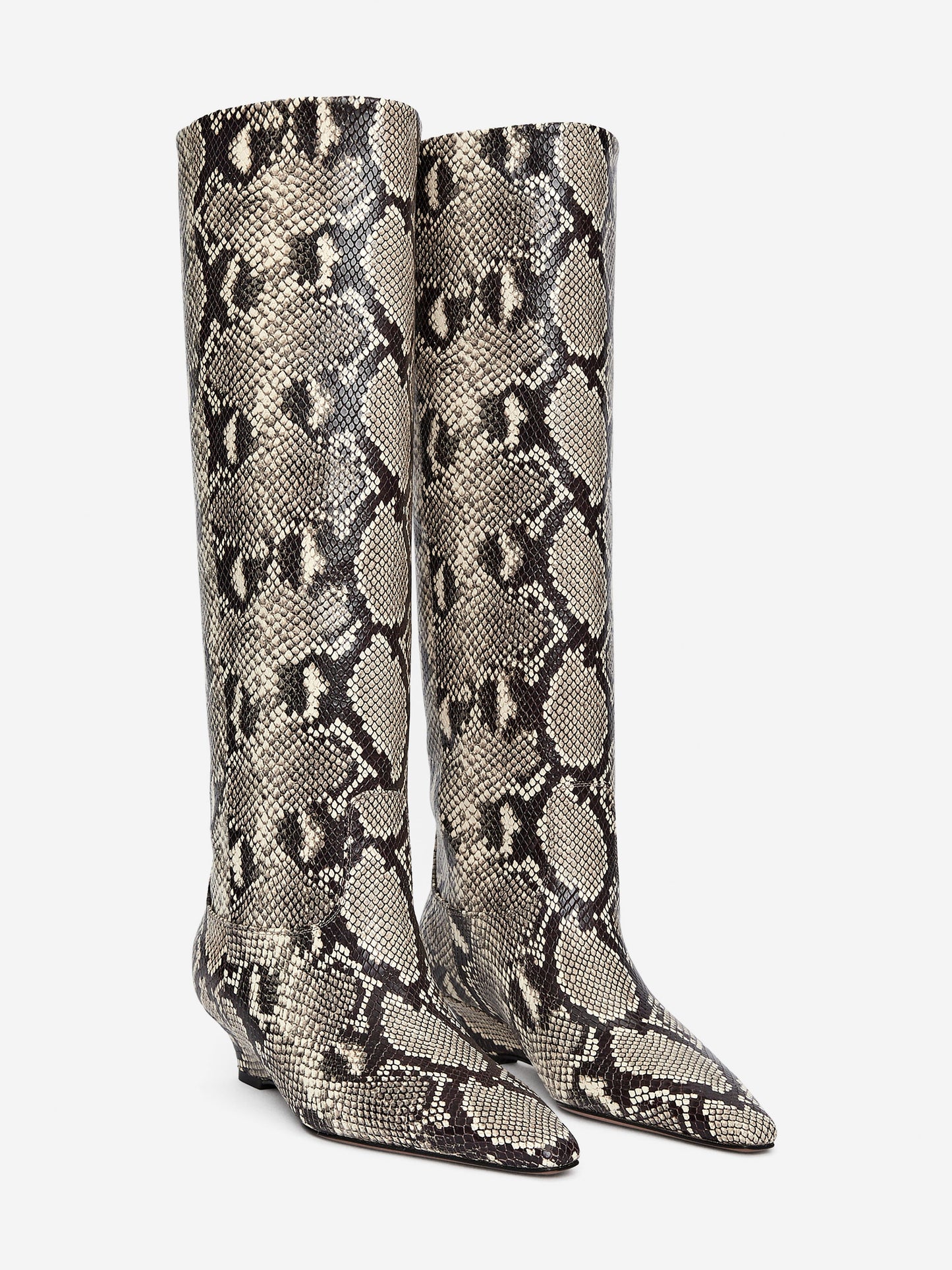 Wedge-Heel Leather Boots