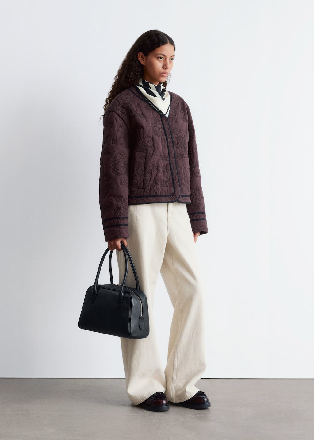 Floral Pattern Quilted Jacket