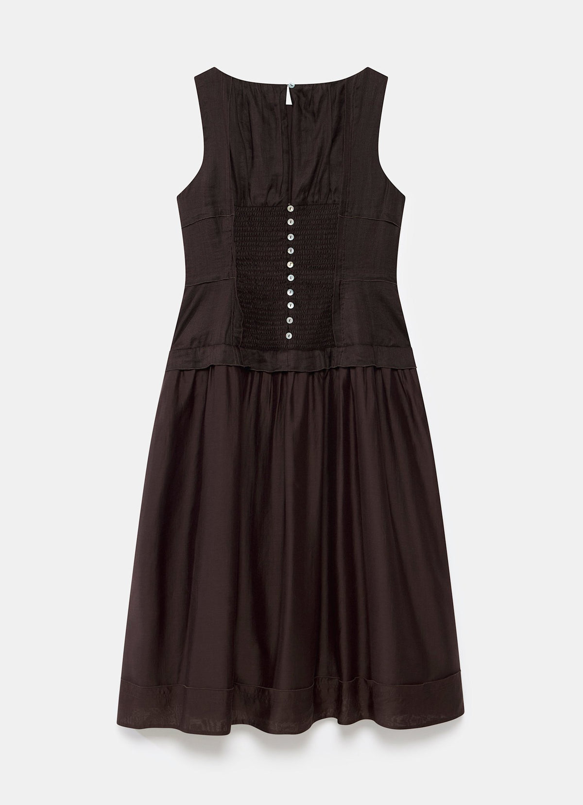 Brown Drop Waist Midi Dress