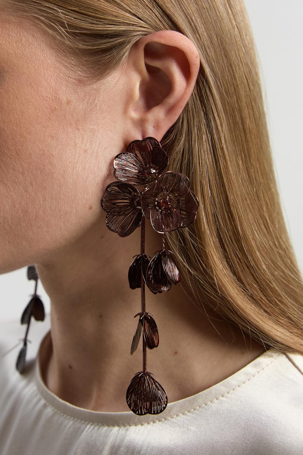 Cluster Flower Drop Earrings