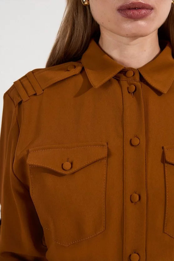 Lydia Millen Soft Tailored Belted Maxi Shirt Dress