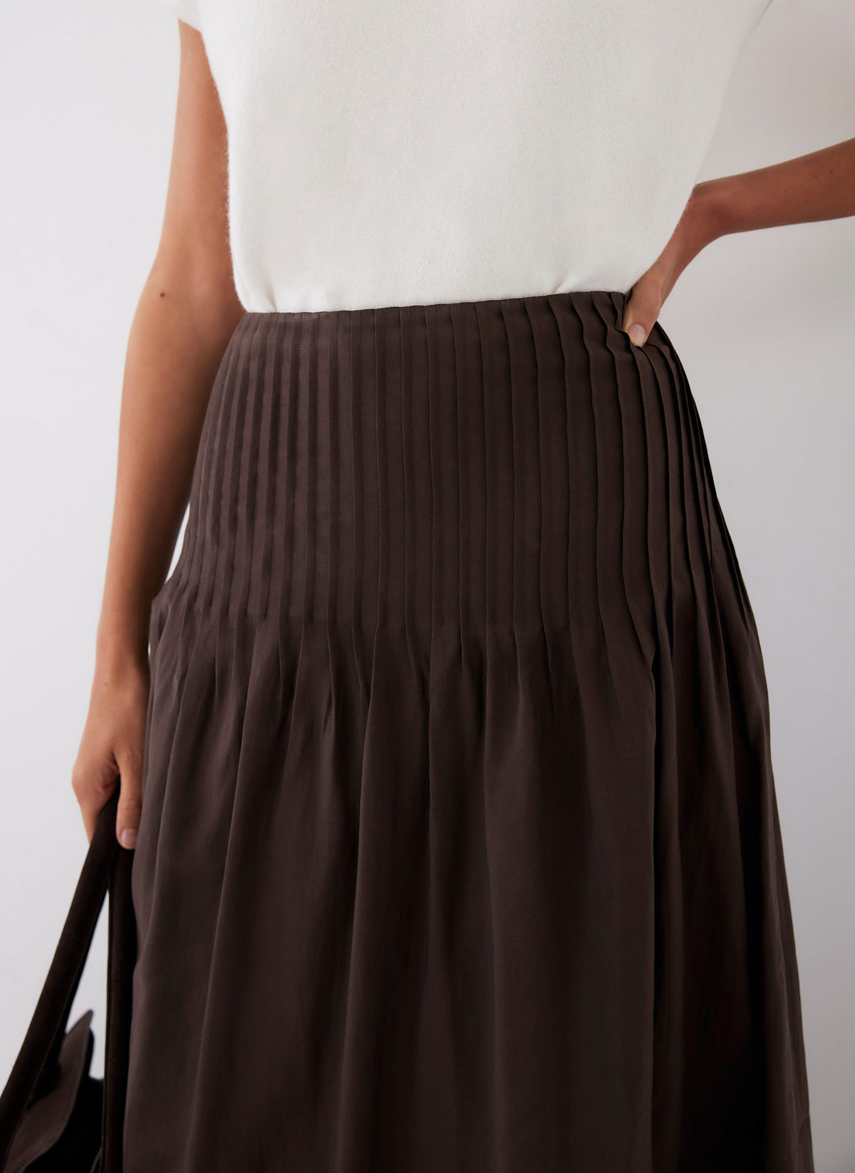 Brown Full Maxi Skirt