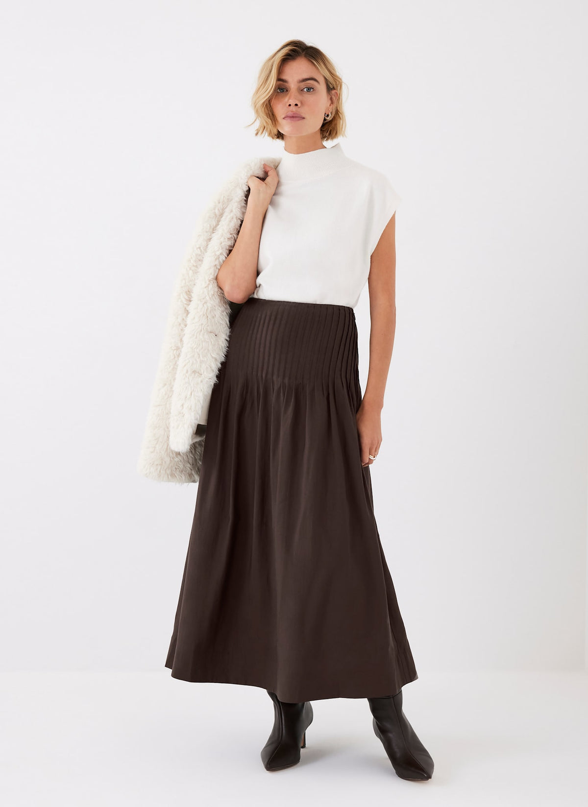 Brown Full Maxi Skirt
