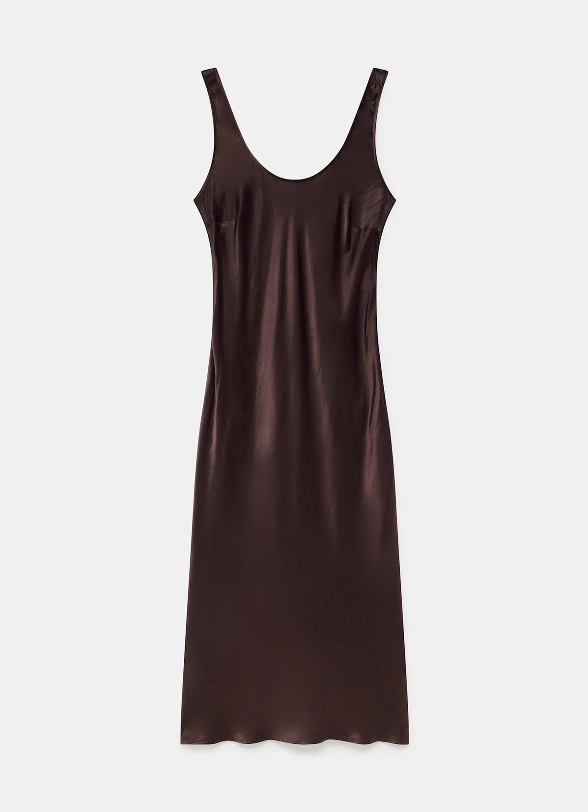 Brown Satin Slip Dress