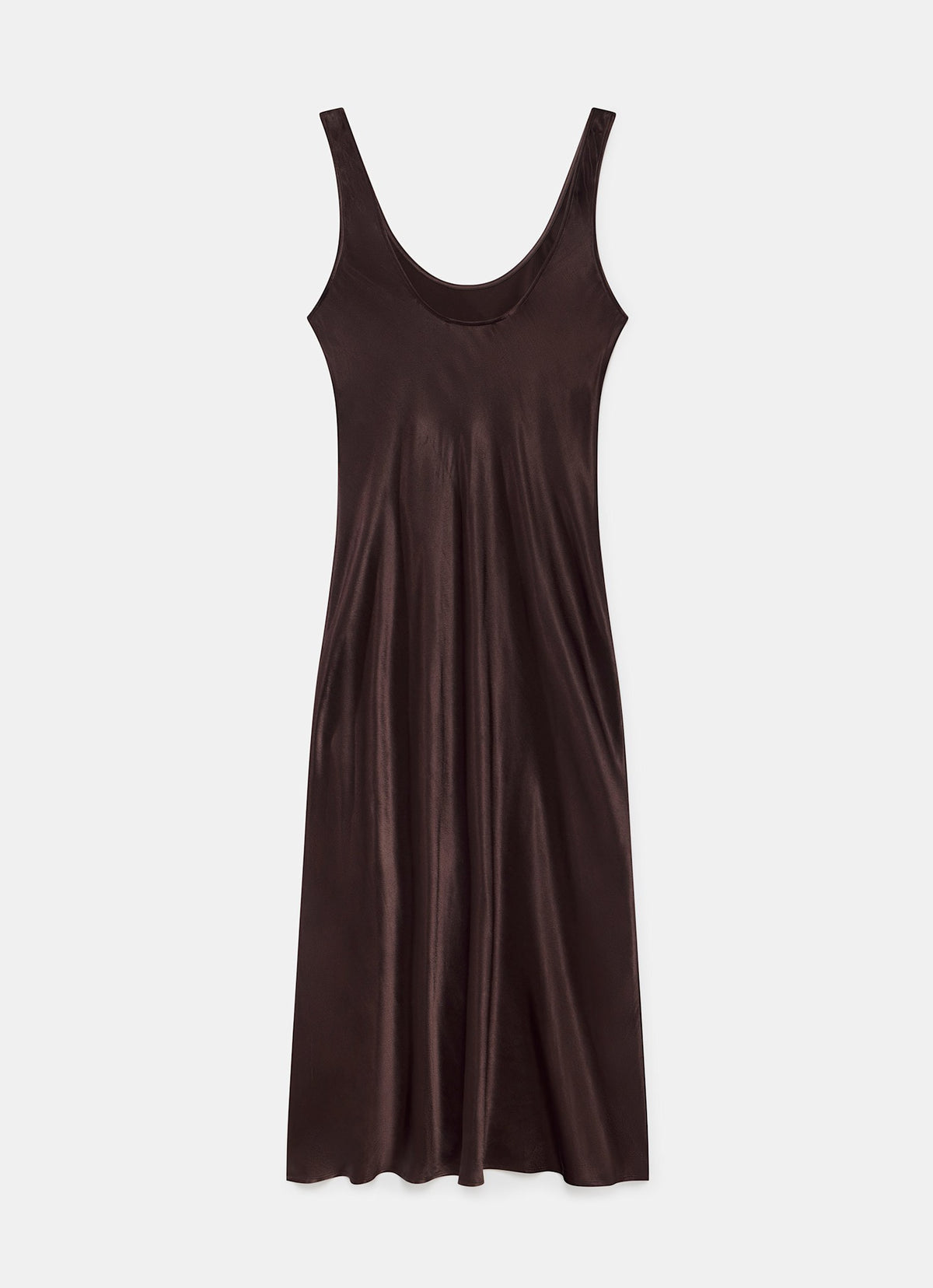 Brown Satin Slip Dress