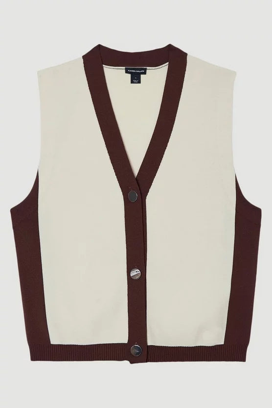 Colour Block Knitted Waistcoat