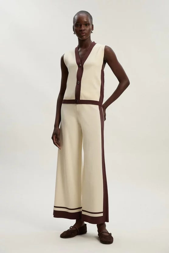 Colour Block Knitted Waistcoat