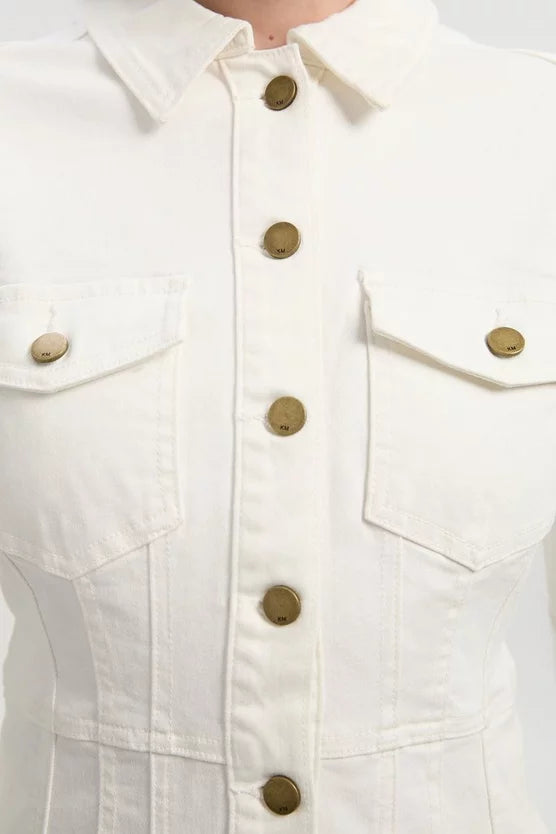 Denim Corset Waist Detail Jacket