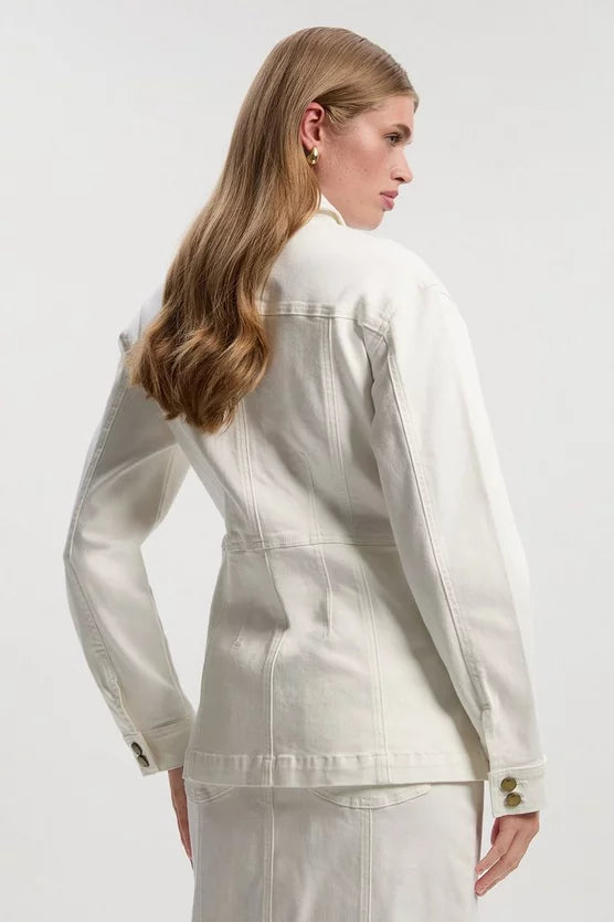 Denim Corset Waist Detail Jacket