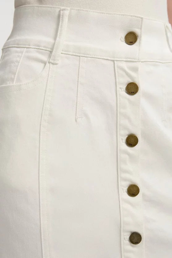 Denim Corset Waist Detail Pencil Skirt