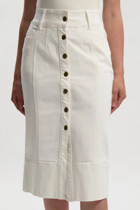 Denim Corset Waist Detail Pencil Skirt