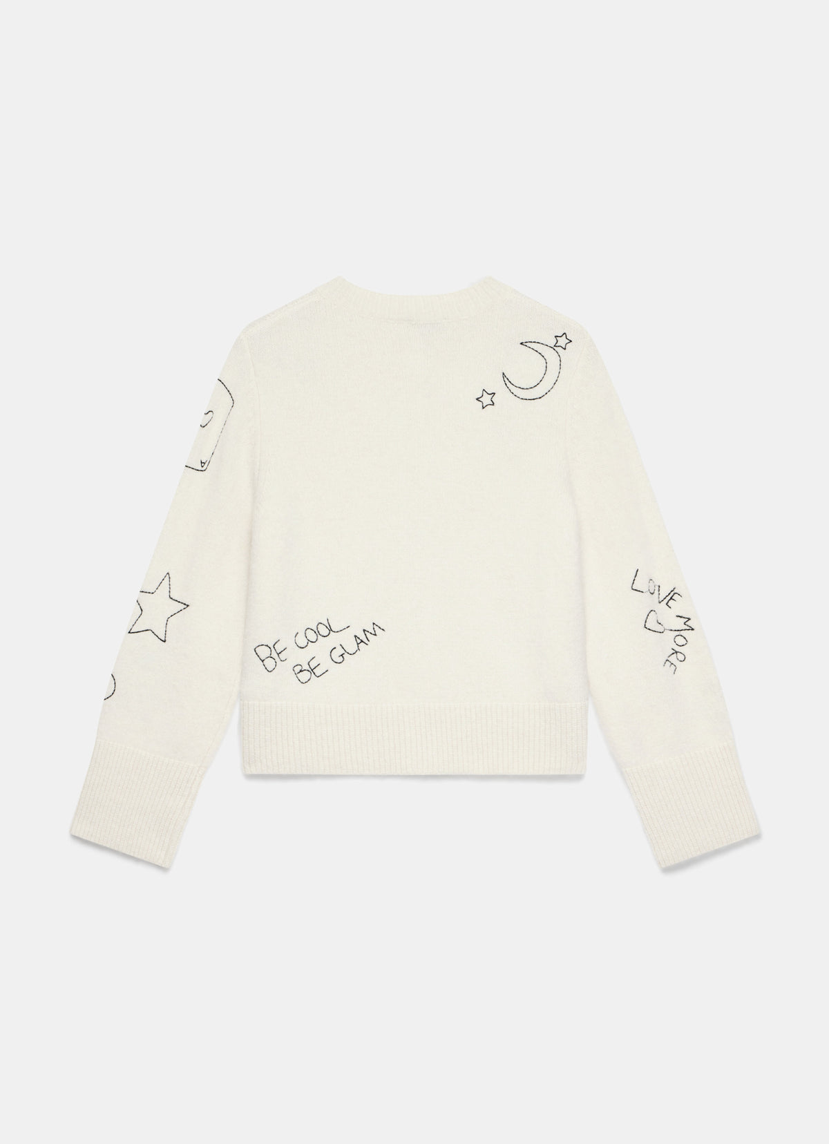 White Embroidered Knit Cardigan