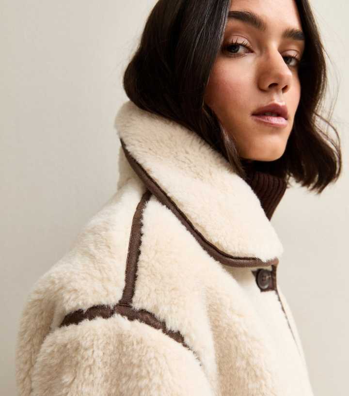 Cream Faux Fur Bonded Jacket