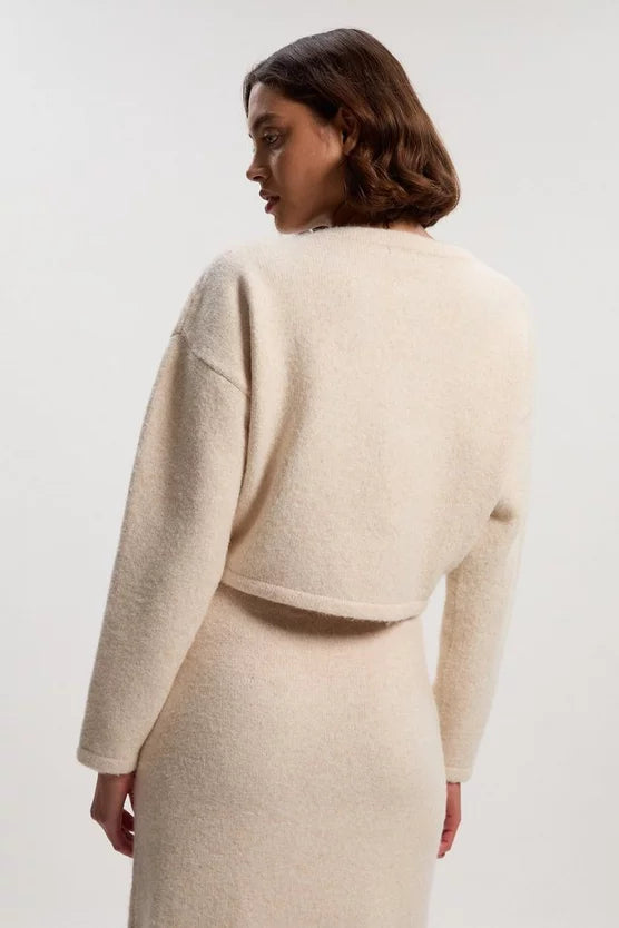 Wool Blend Embellished Cosy Crew Neck Knit Jumper