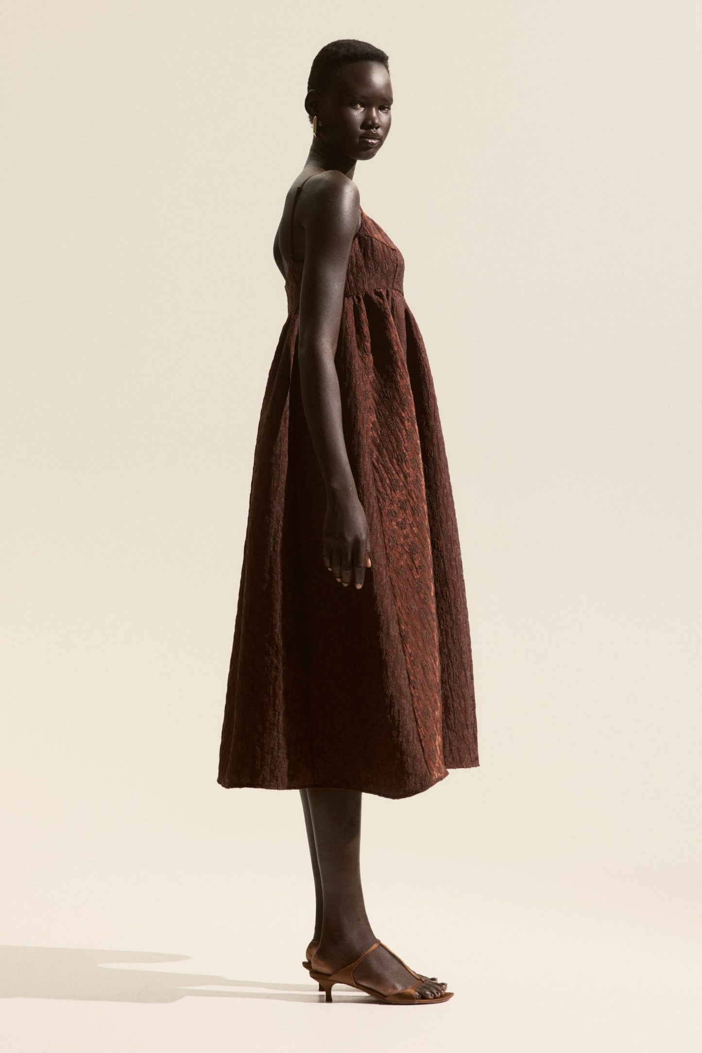 Jacquard-weave strappy dress