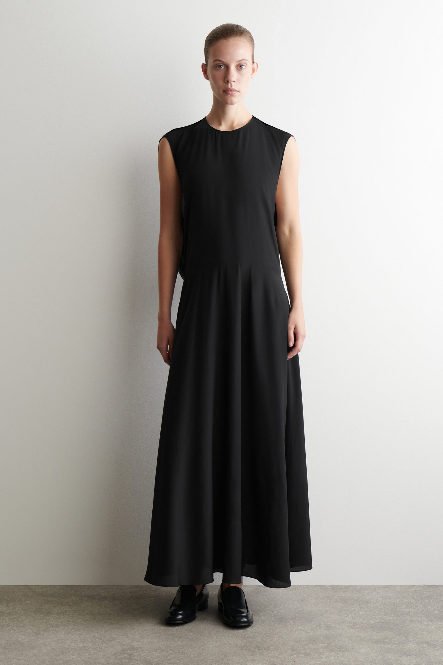 Draped Silk Maxi Dress