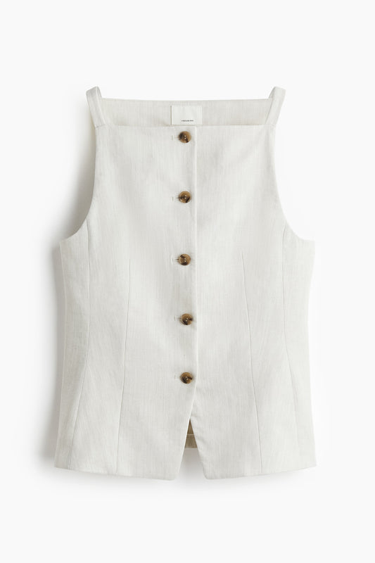 Linen-blend waistcoat