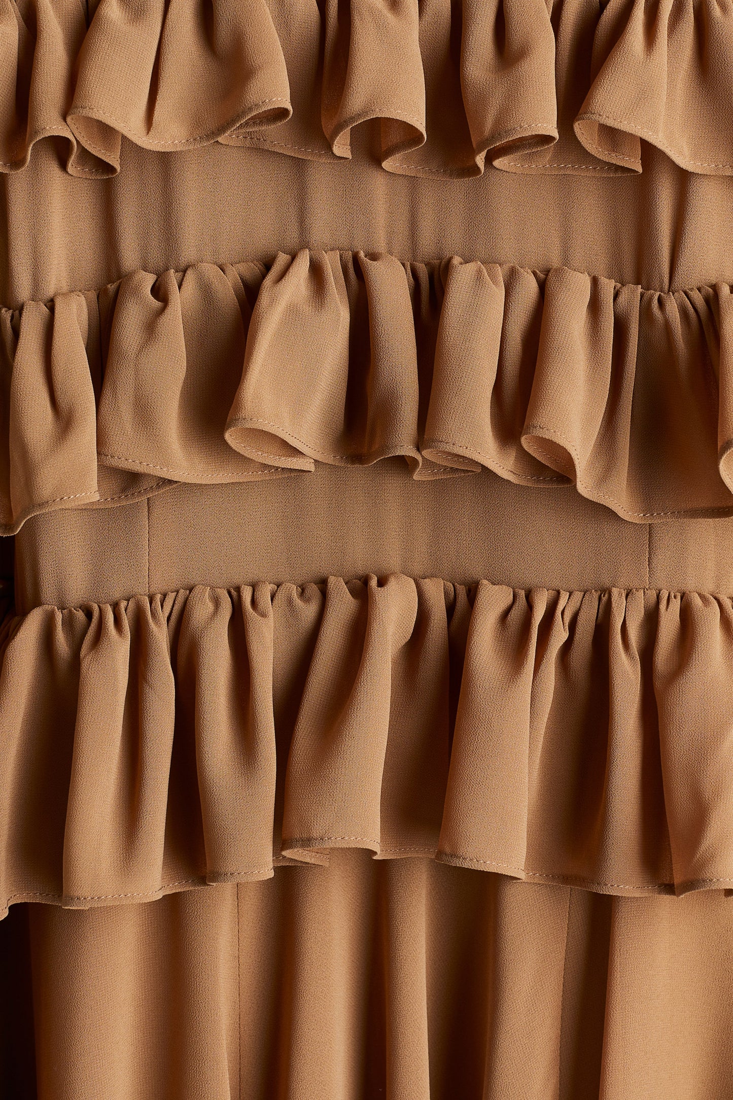 Frill-trimmed chiffon dress