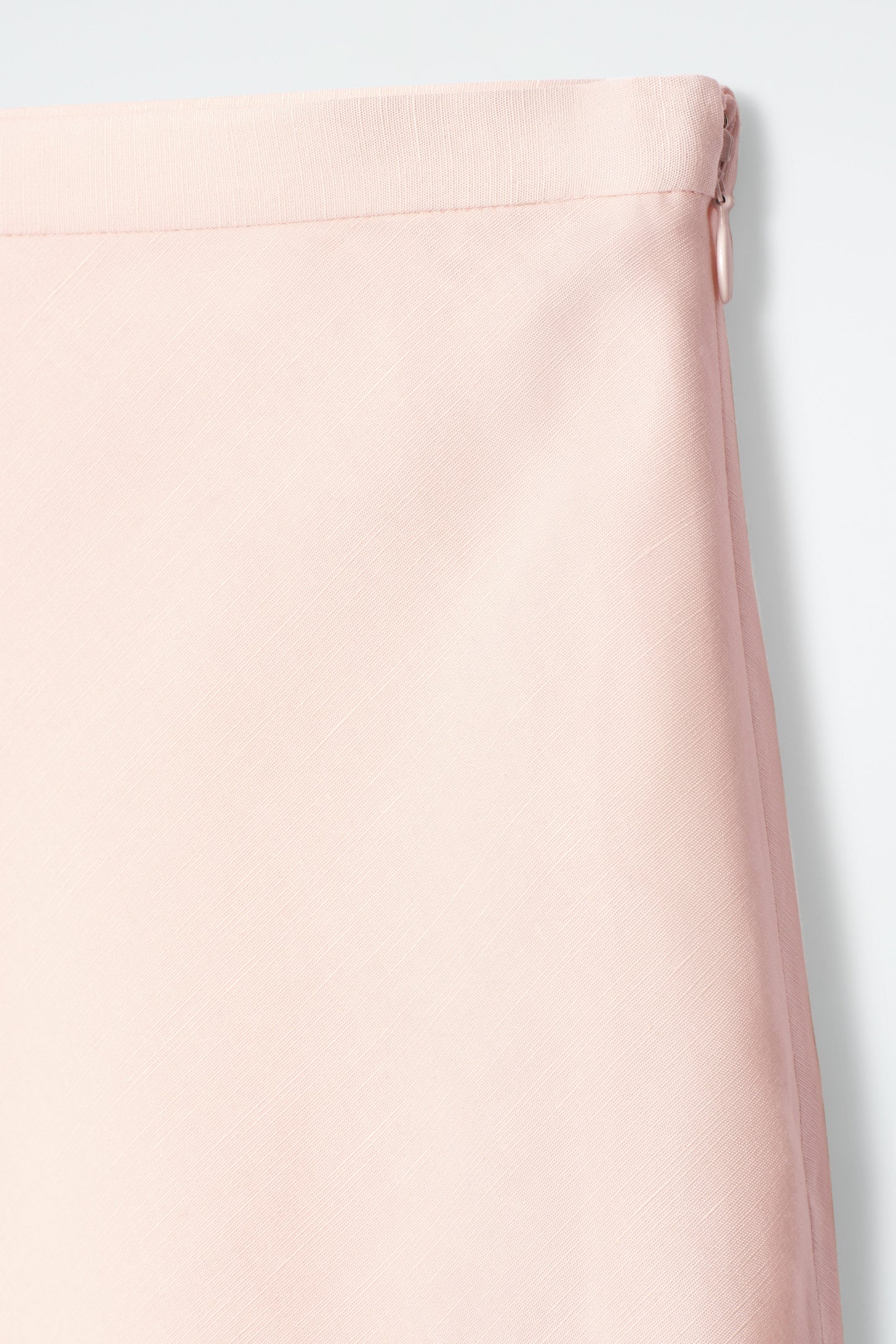 Linen-blend midi column skirt