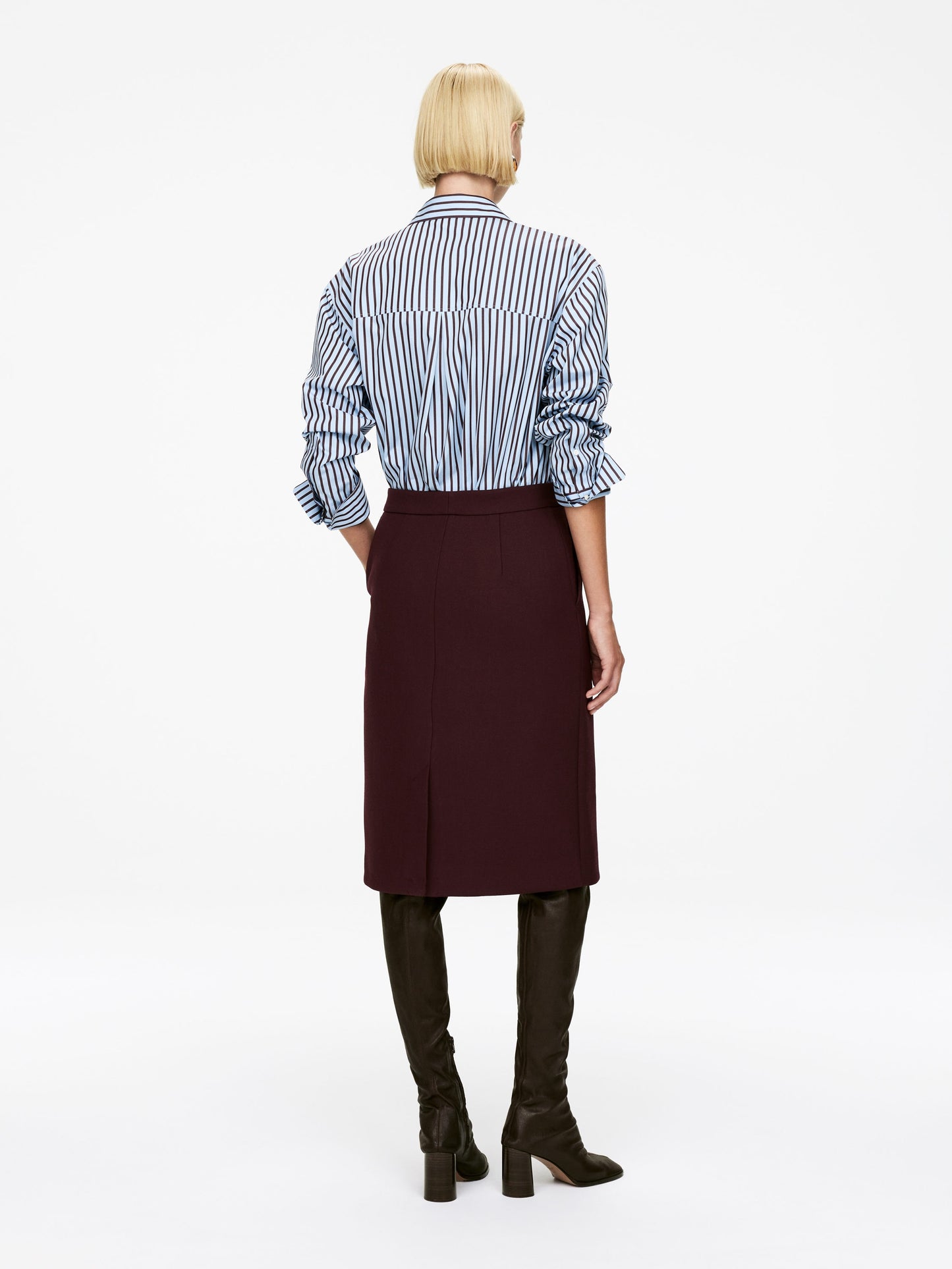 Wool-Blend Zip Skirt