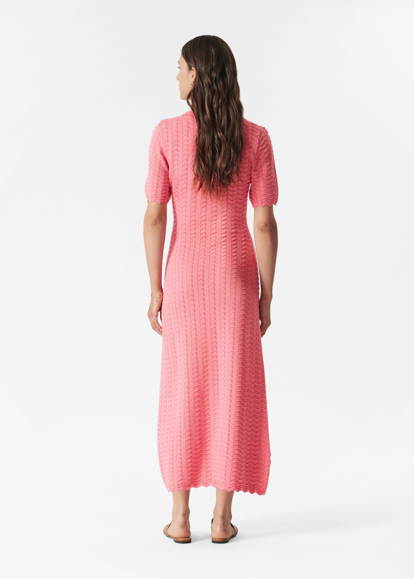 Pointelle-Knit Midi Dress