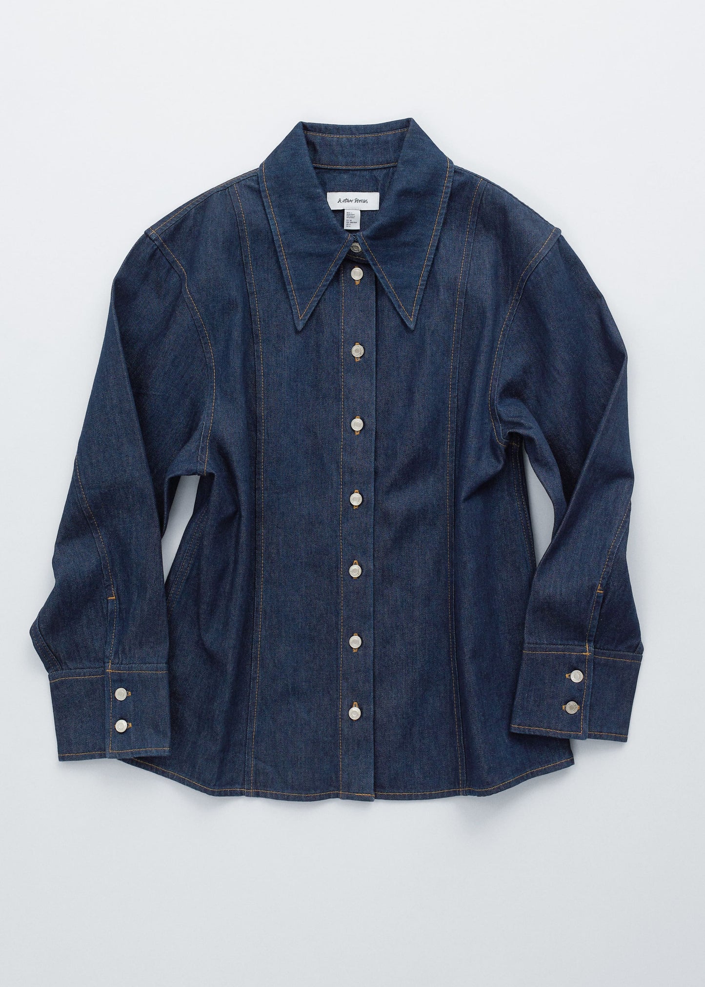 Topstitched Denim Shirt