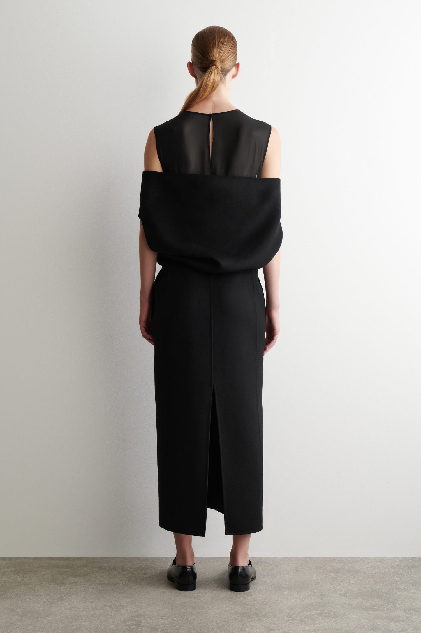 Off-The-Shoulder Wool-Silk Dress