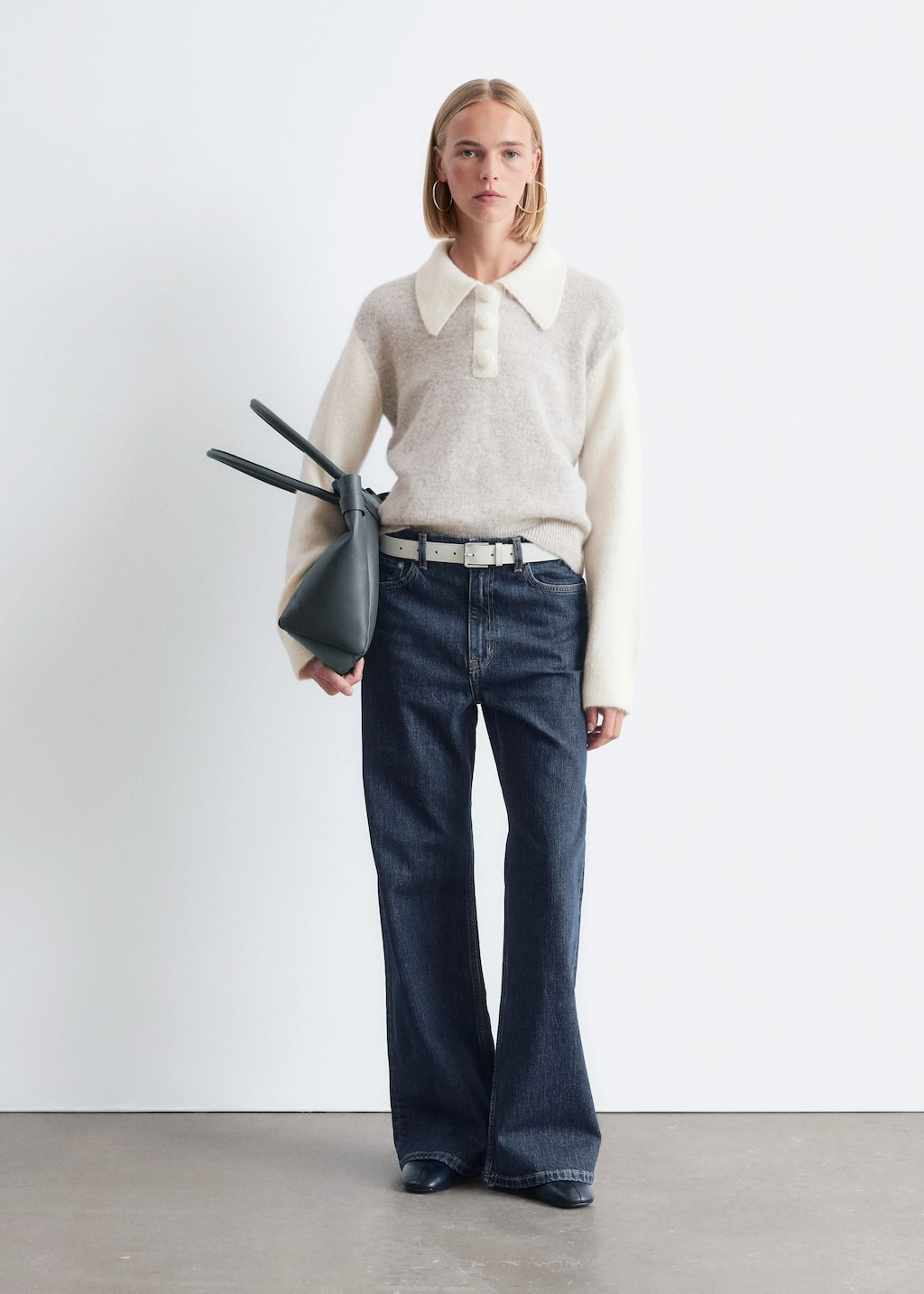 Alpaca-Blend Collared Jumper
