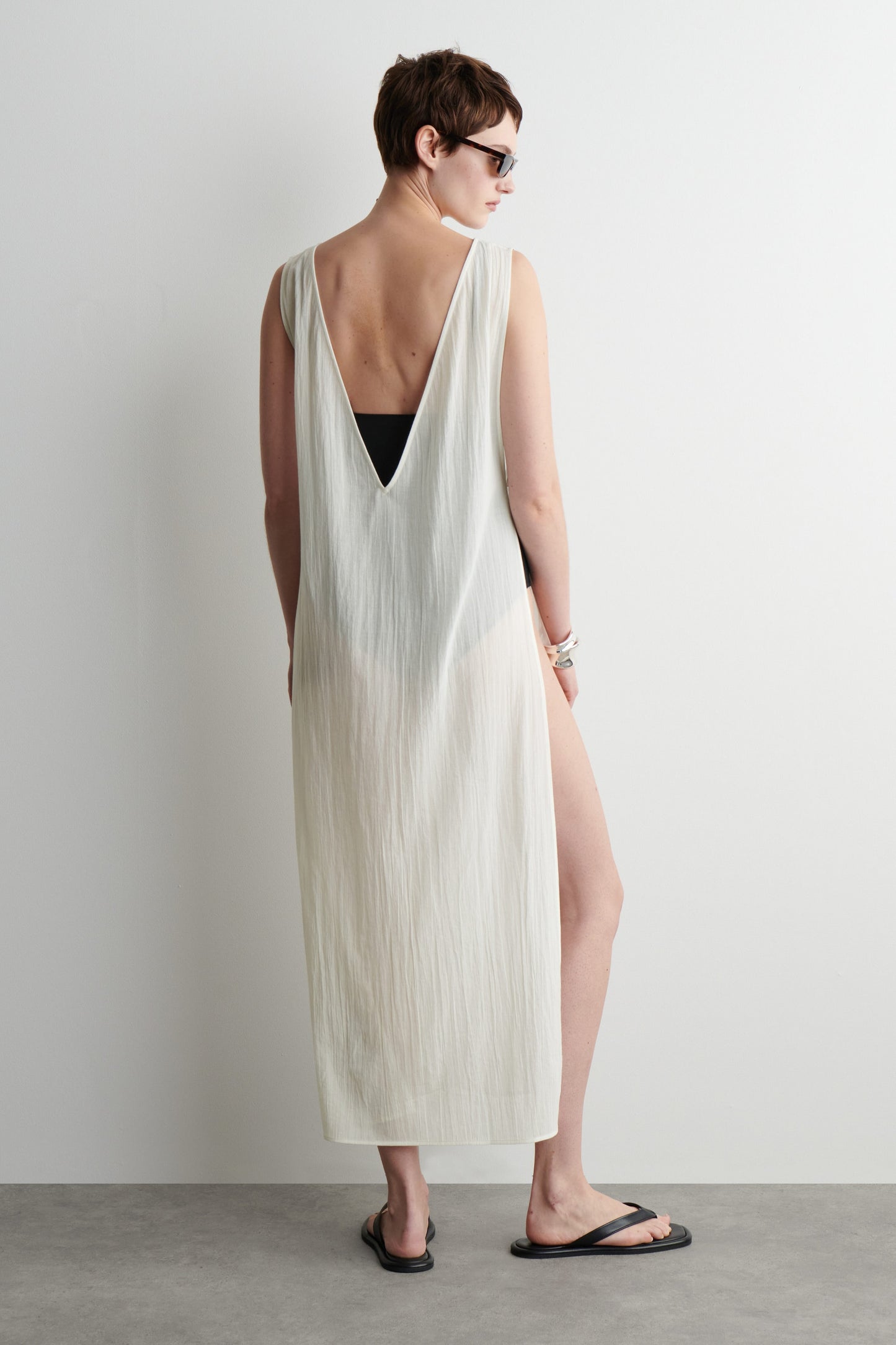 Open-side sheer tunic