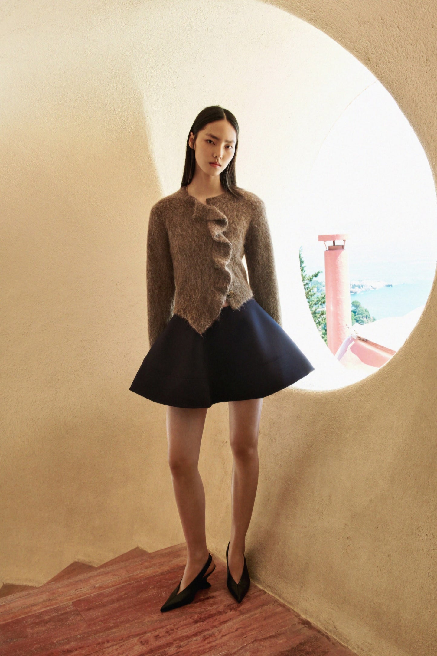 Alpaca-blend cardigan