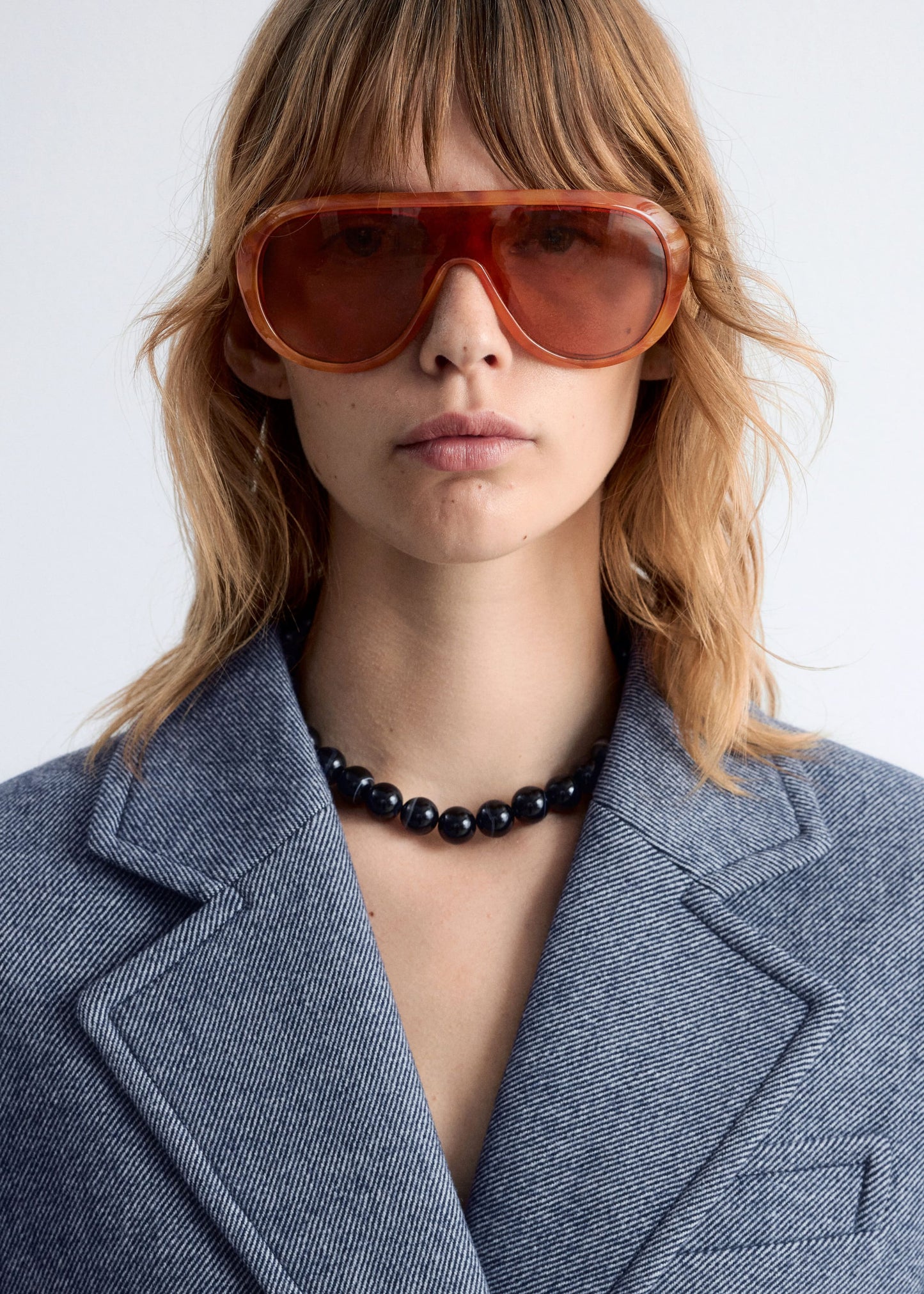 Fitted Shoulder-Pad Blazer