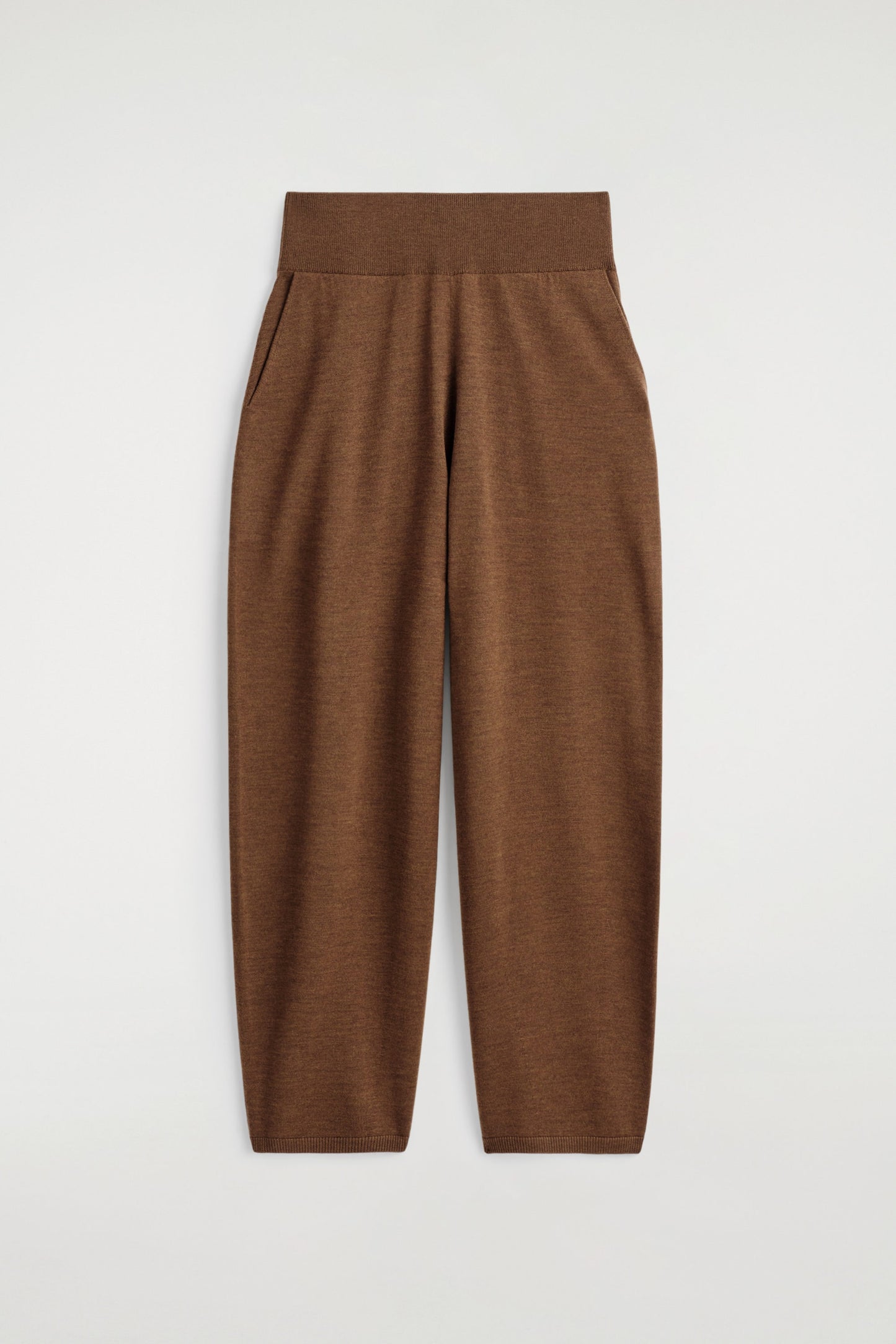 Merino Wool Barrel-Leg Trousers