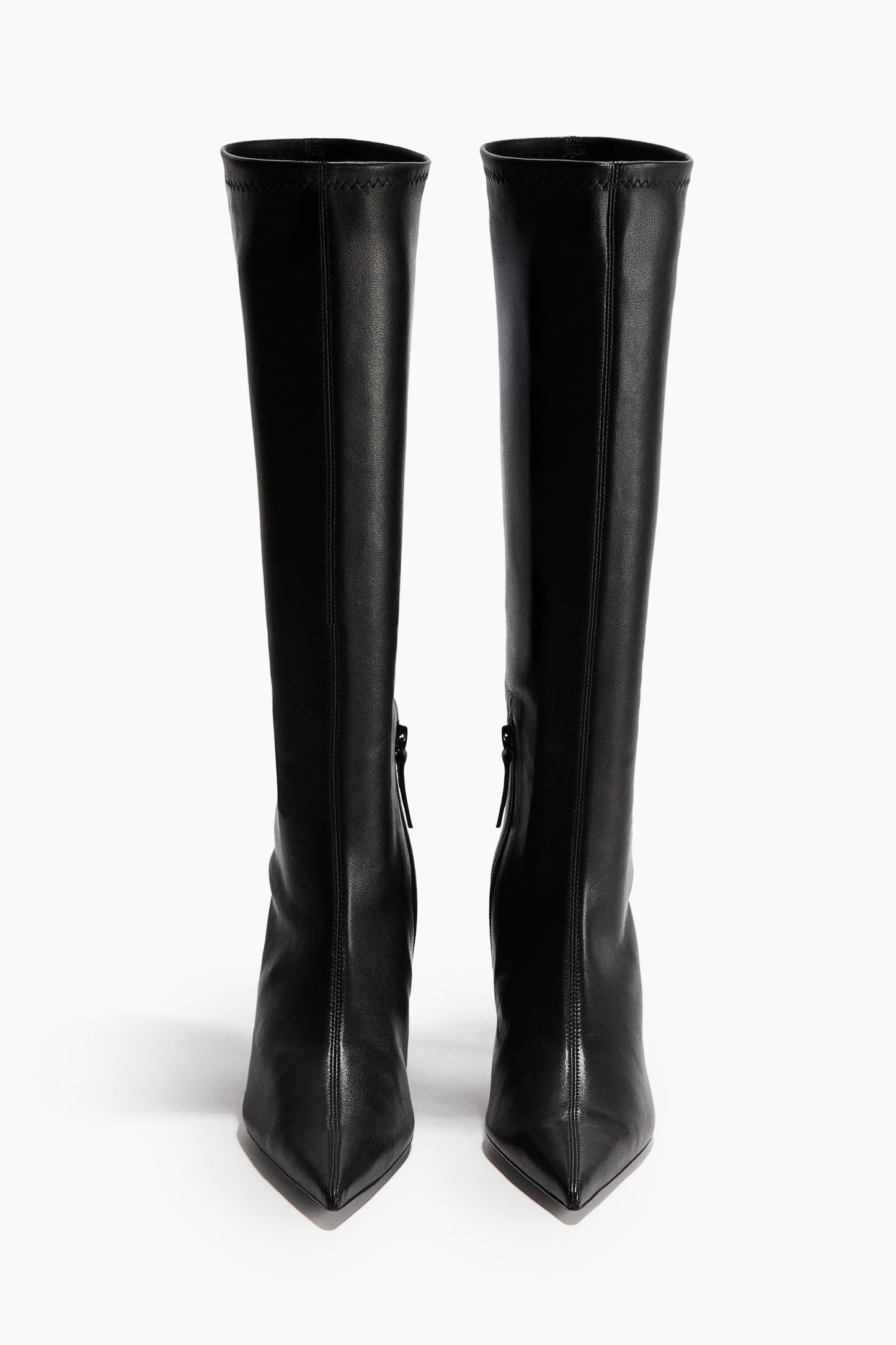Heeled leather sock boots