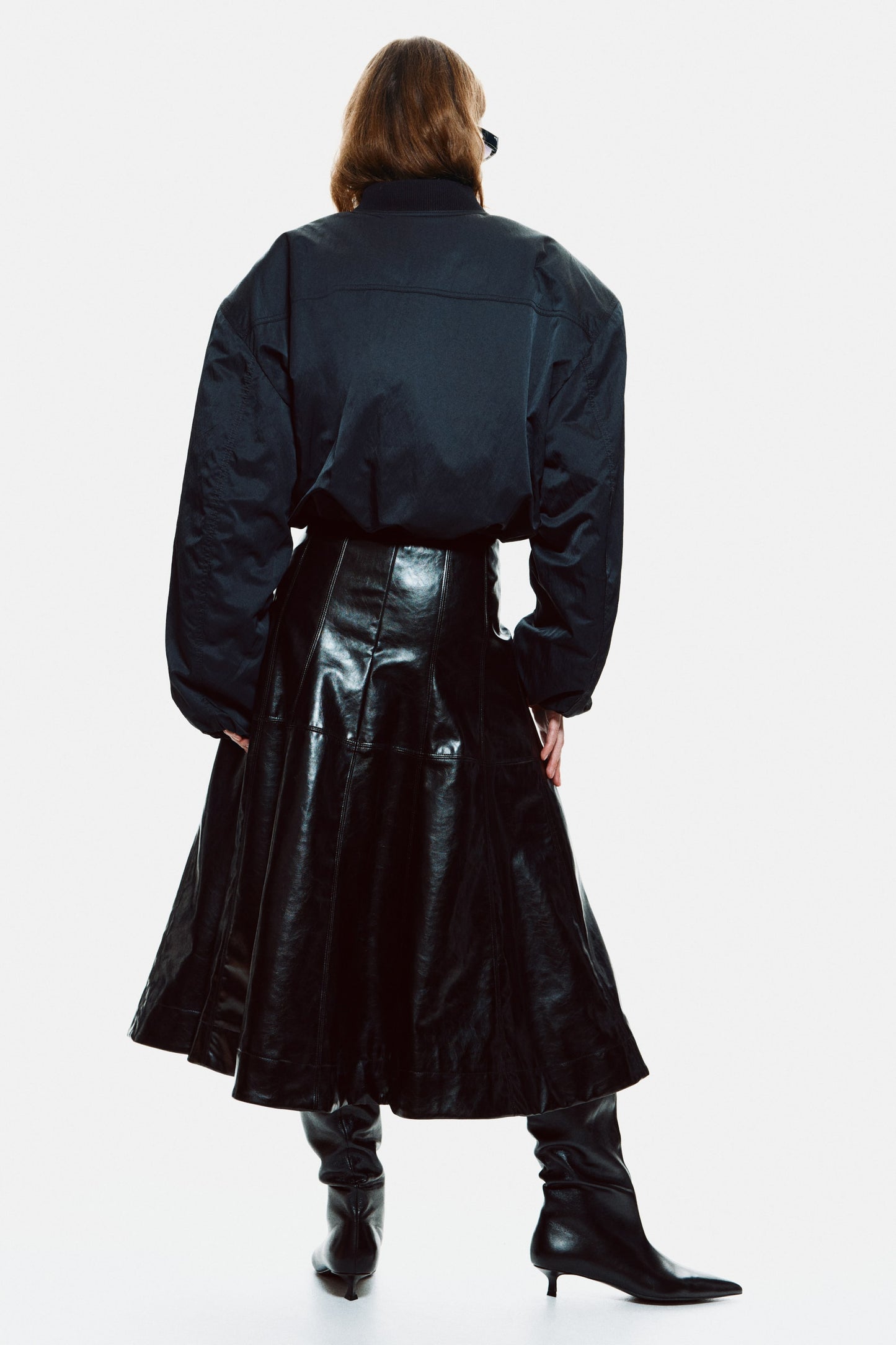 Shoulder-pad bomber jacket